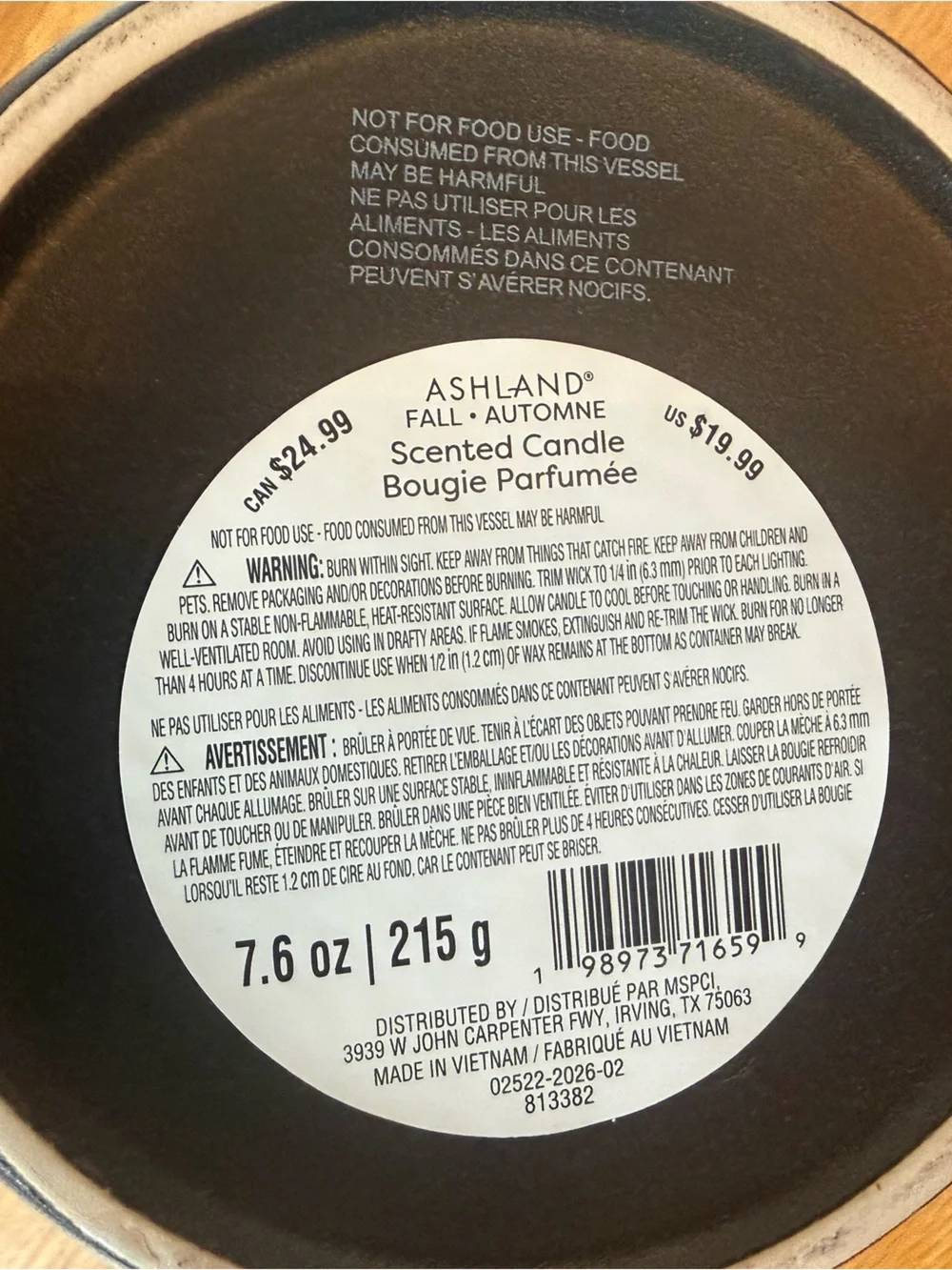 Ashland waffle with whip cream falk scented candle